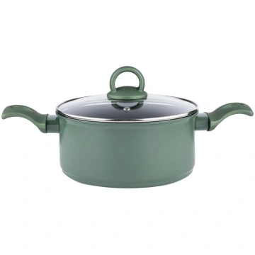 Keramiska katls ar vāku UNIWELL, zaļā krāsā, 20 cm