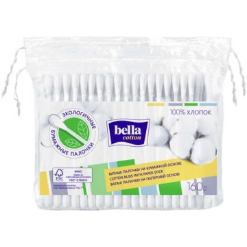 BELLA Vates kociņi Bella Cotton, 160 gab