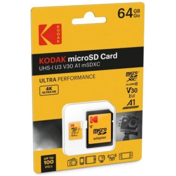 Atmiņas karte Kodak MicroSDXC 64GB UHS-I U3 Ultra