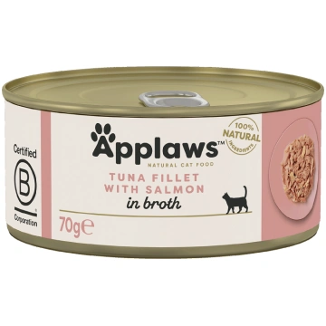 APPLAWS Cat Filet no tunča ar lasi buljonā 70 g