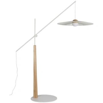 Balta/dabīga toņa stāvlampa (augstums 200 cm) Bell