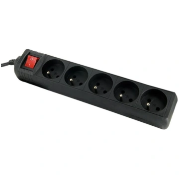 Surge protector 5 sockets 125J 1 8m black ( 05819 
