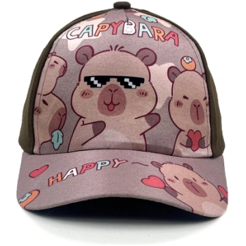 Cartoon print children"s baseball cap, wide-brim s