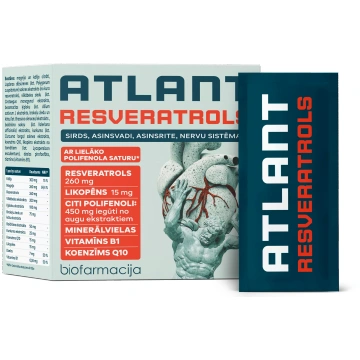 BIOFARMACIJA Atlant Resveratrols pulveris, 28 gab