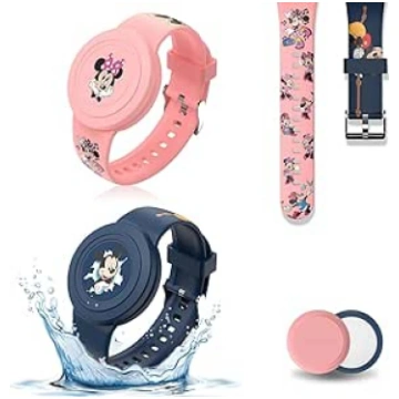 2 Pack Waterproof Wristband for Kids AirTag Cute C