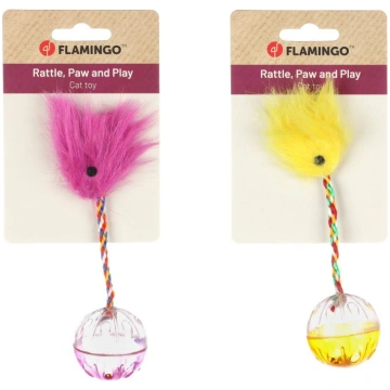 Flamingo Cat grabulis ar spalvu kaķiem 17 cm - Rot