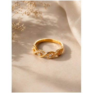 Gredzens zelta tonī "Golden Infinity Shine"