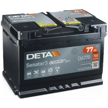 Akumulators Deta Senator 3 DA770 77Ah, 760A, (- +)