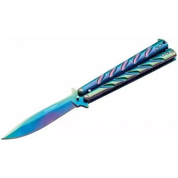 Nazis MAGNUM Balisong Rainbow — saliekams treniņu/