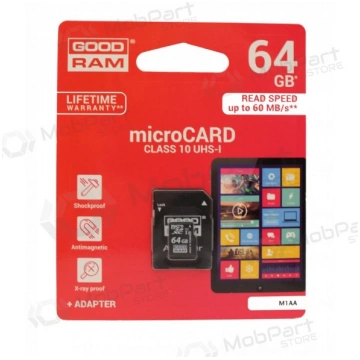 Atmiņas karte GOODRAM MicroSD 64Gb (class 10) + SD