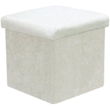 Pufs Home4you JESSE 30x30x30 cm, balts korduroja a