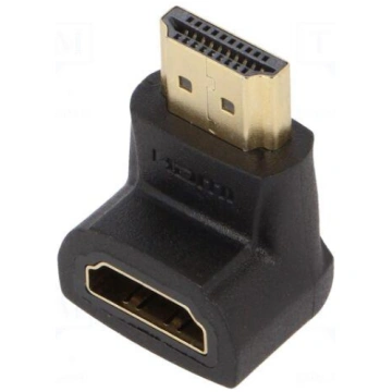 Adapter | HDMI socket,HDMI plug 90° up/down | blac