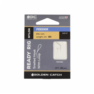 Āķi ar pavadiņu Golden Catch Feeder #12 0.14mm 10g