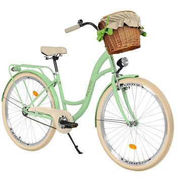 Sieviešu pilsētas velosipēds Comfort ar pīto grozu