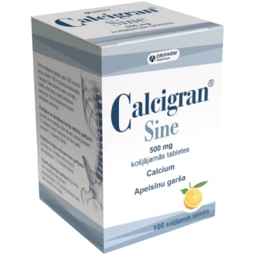 Calcigran Sine 500 mg, 100 košļājamās tabletes