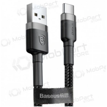 USB kabelis Baseus Cafule Type-C 1.0m 3.0A (pelēks