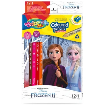 Krāsainie zīmuļi ar asinātāju Colorino Disney Froz
