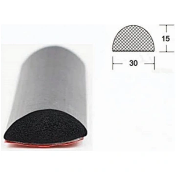 D Gp EPDM porainas gumijas profils 15x30mm