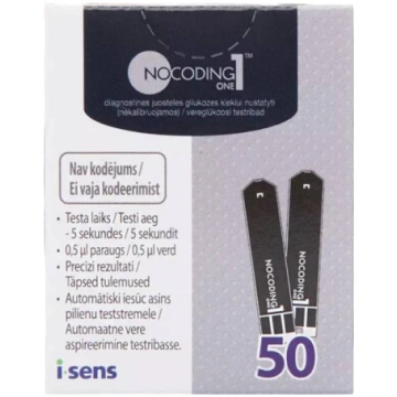 NOCODING 1 Plus glikozes teststrēmeles N50