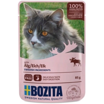 BOZITA Meat chunks in jelly with moose – wet cat f