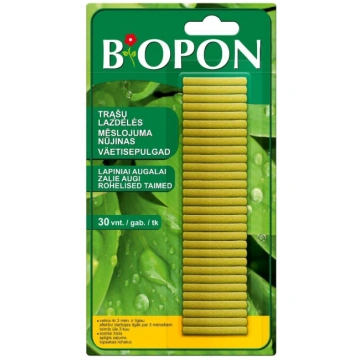 Zaļajiem augiem mēsl. stienīši Biopon 30gab, Mēslo