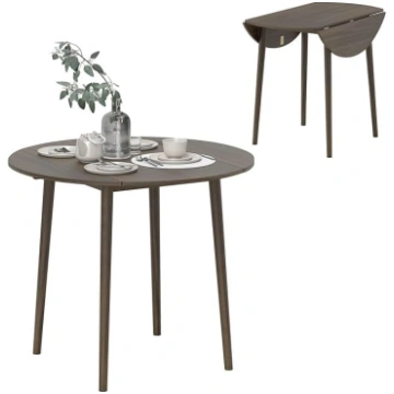 HOMCOM Folding Dining Table for 4, Round Folding T