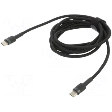 Cable | USB C plug,both sides | 2m | black | texti