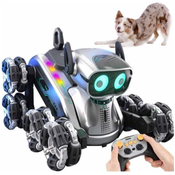 Interaktīvs robotsuns ar tālvadības pulti un roku 