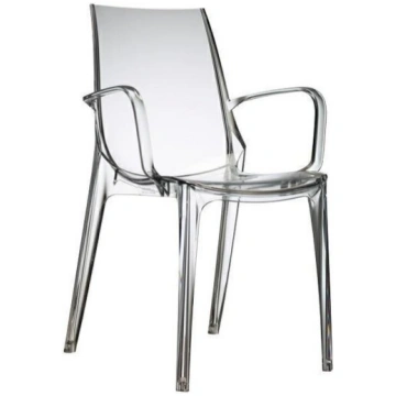 Vanity Arm caurspīdīgs plastmasas krēsls S•CAB Des