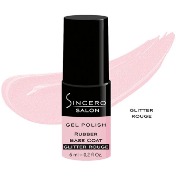 Kaučuka pamatne SINCERO SALON, Glitter rouge, 6ml