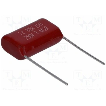 Capacitor: polyester; 1uF; 250VDC; 20mm; ±10%; 22.