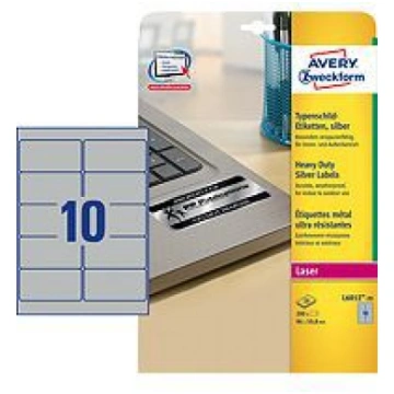 Avery Zweckform Labels silver 20 sheets (L6012-20)