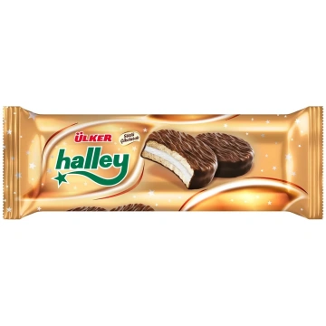 Uzkodas - Cepumi ar zefīru piena šokolādē, HALLEY,
