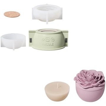 BOOWAN NICOLE Rose Flower sveču tvertnes ar vāku, 