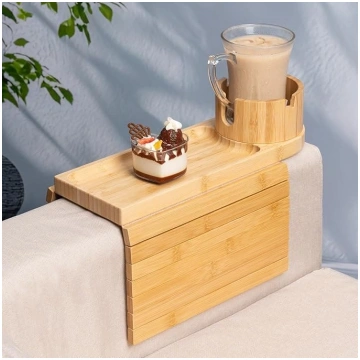 Bamboo Couch Cup Holder Sofa Table Fits Most Sofas