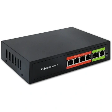 Qoltec FAST Ethernet PoE SWITCH 4xRJ45 2XRJ45 Upli
