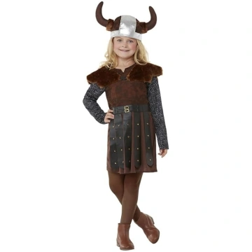 Smiffys Vikingu princeses kostīms, brūna kleita, a