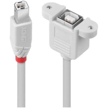 Lindy USB 2.0 cable Type B/B extension, light-grey
