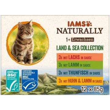 IAMS Naturally Wet Cat Food in Sauce, augstas kval