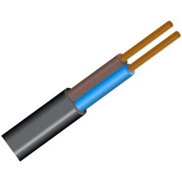 Elektrības kabelis melns 2*1.0 BVV-PLL