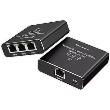 Qoltec Splitter Ethernet mini SWITCH 1x3 RJ45 USB 