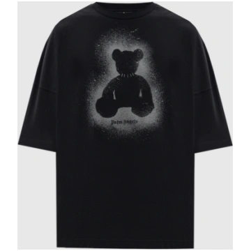 Black T-shirt with Spray Bear print Palm Angels