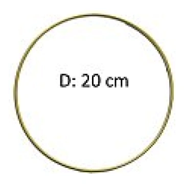 Metāla riņķis, ar pārklājumu, D:20cm, zelta krāsā