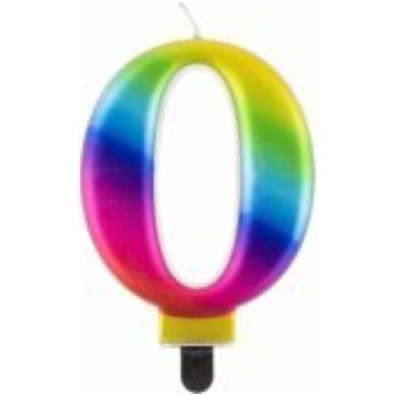 Svece ar ciparu 0, Galaxy, 8.0 cm Partydeco