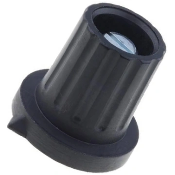 Knob; with flange,with pointer; plastic; Øshaft: 6
