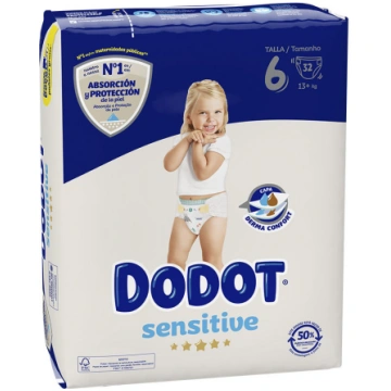 Autiņbiksītes Dodot Sensitive, 6 izmērs, 13 kg, 32