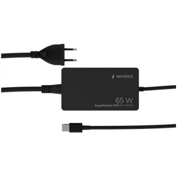 Gembird USB Type-C Portatīvā Datora Lādētājs 65W |
