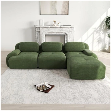 Modular Corner Sofa without Assembly, Ergonomic an