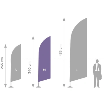 M izmēra karoga masts – 3,40 m, transportsoma ar a