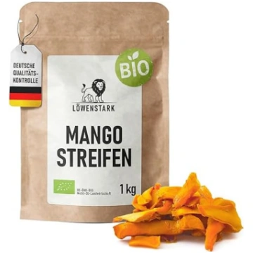Löwenstark I Bioloģiskās žāvētas mango strīpiņas I